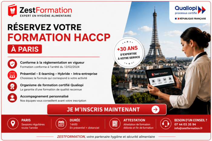 Inscription à la formation HACCP à Paris - ZESTFORMATION