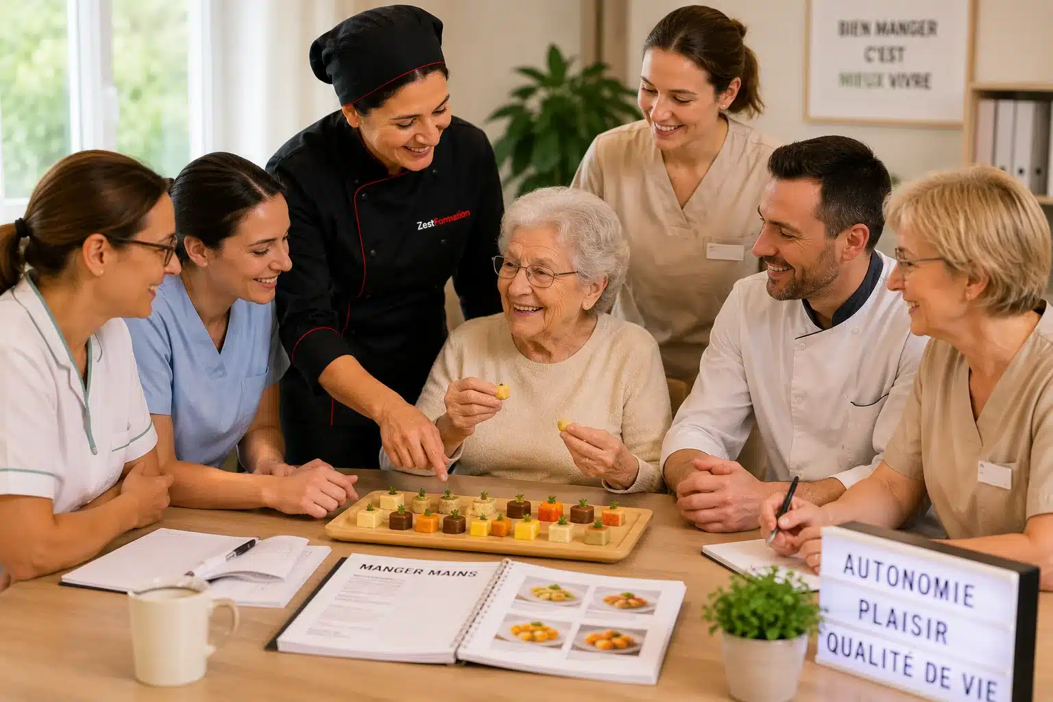 Formation Manger Mains : expertise ZESTFORMATION et accompagnement des équipes EHPAD
