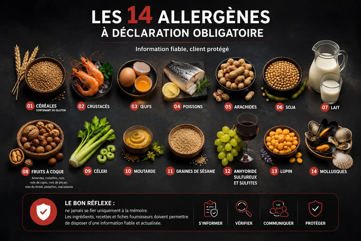 Les 14 allergènes à déclaration obligatoire – Formation Allergènes Alimentaires ZESTFORMATION