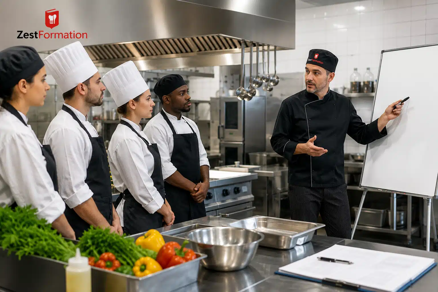 Formation HACCP intra-entreprise dans une cuisine professionnelle avec ZESTFORMATION