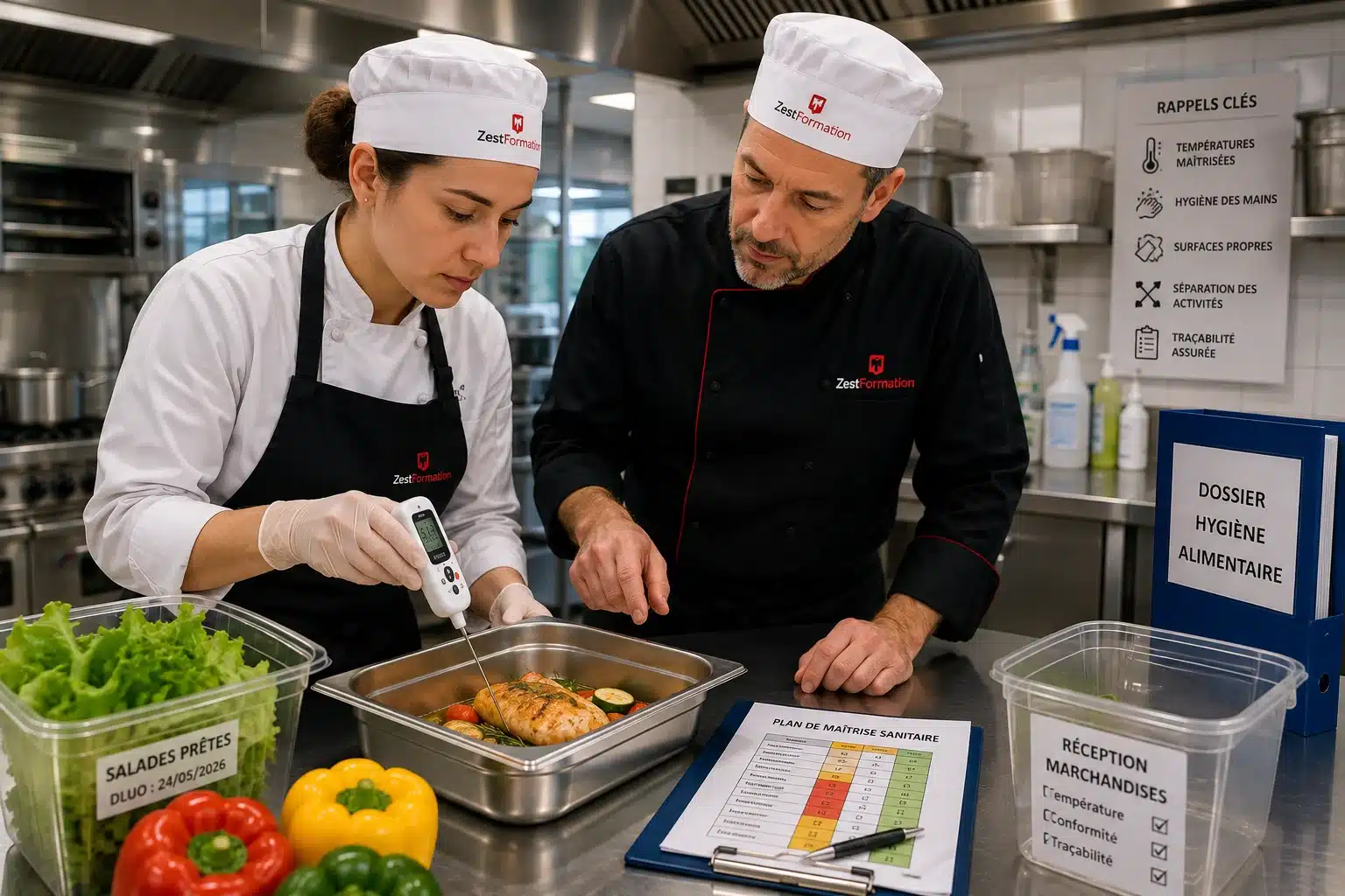 Formation Hygiène Alimentaire en restauration commerciale avec mise en pratique du contrôle des températures chez ZESTFORMATION