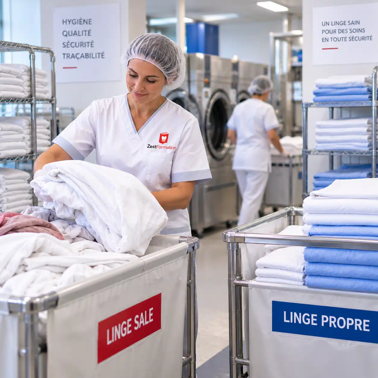 Circuit du linge sale et du linge propre selon la méthode RABC en blanchisserie