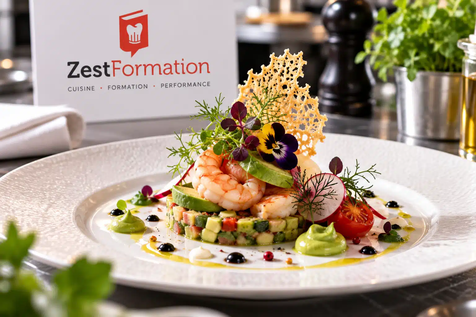 Dressage et présentation d’une entrée gastronomique en restauration – ZESTFORMATION