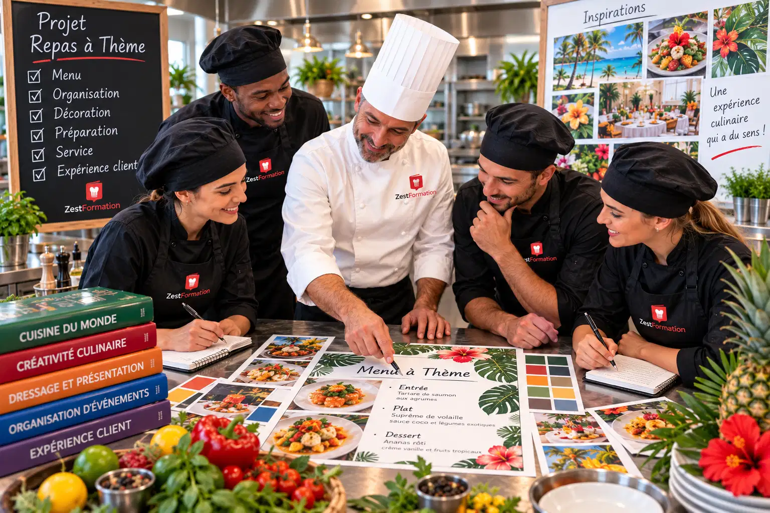 Formateur ZESTFORMATION accompagnant une équipe de professionnels de la restauration