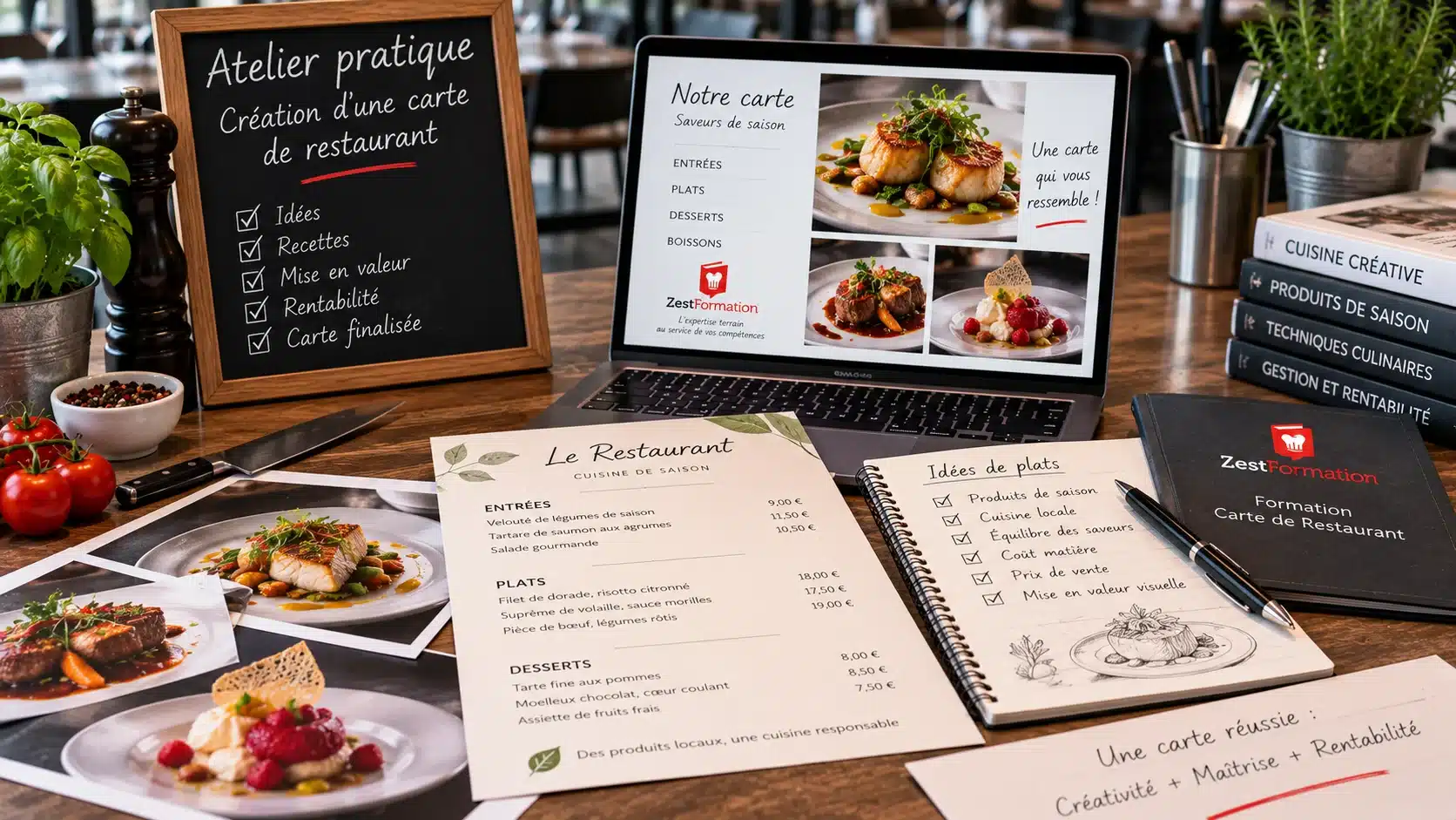 Formation carte restaurant : atelier pratique de création d’une carte