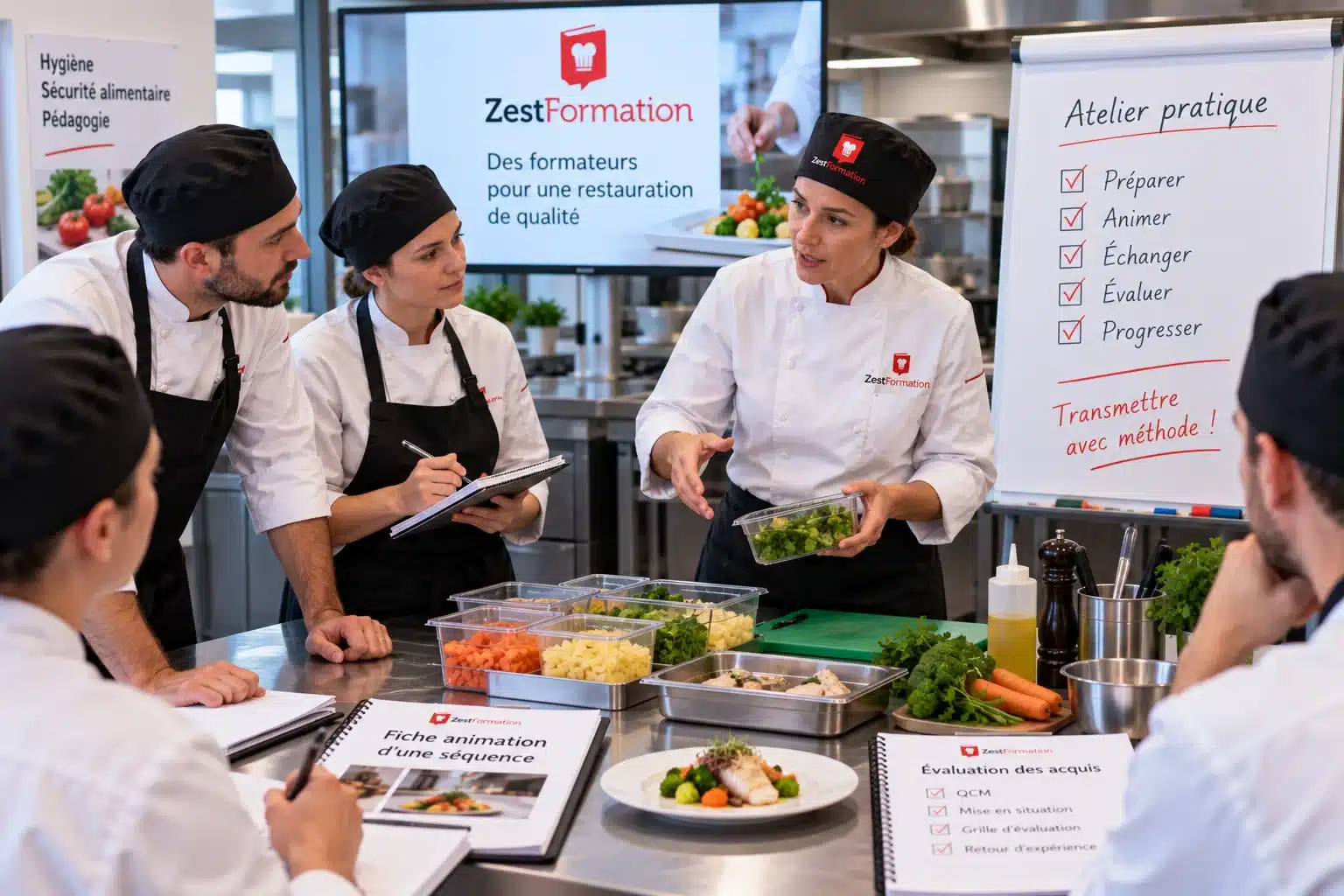 Atelier pratique lors d’une formation de formateur HACCP en restauration