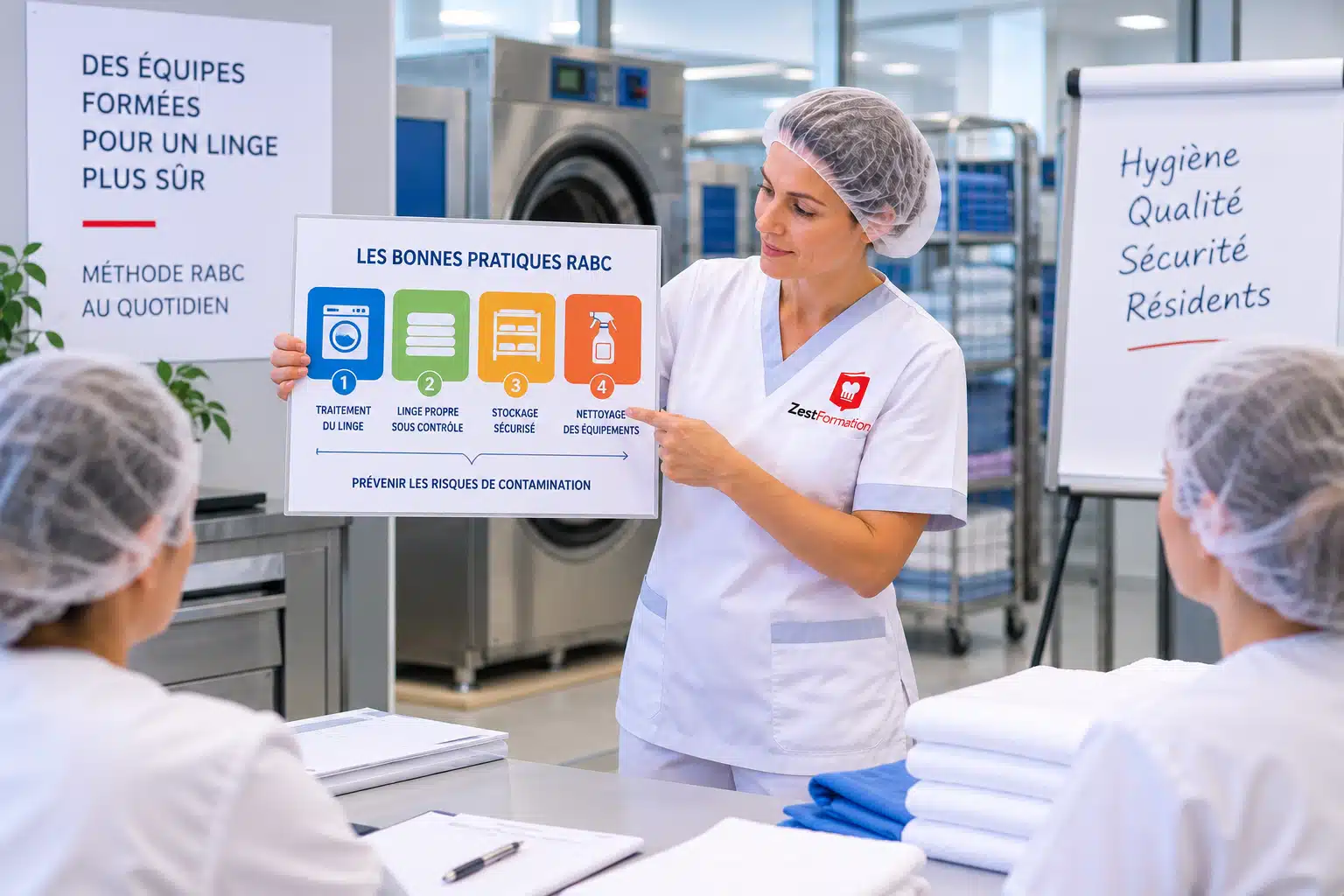 Formation des équipes aux bonnes pratiques RABC en blanchisserie