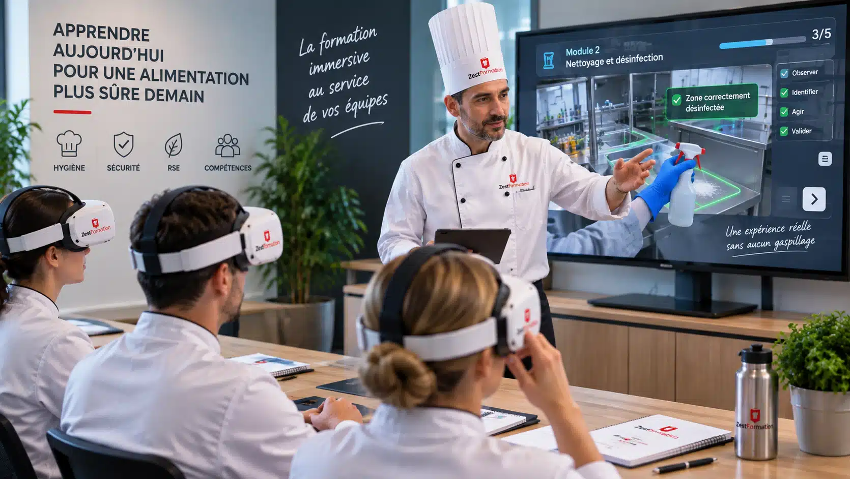 Exercice immersif en centre de formation dans une démarche pédagogique responsable