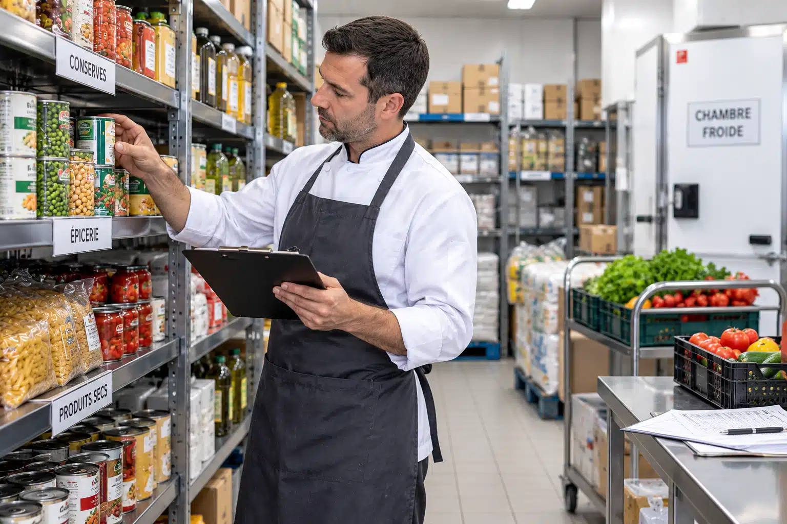 Gestion des stocks par un magasinier en restauration collective