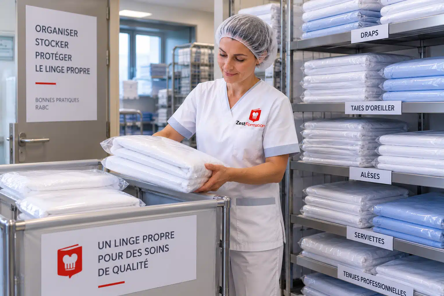 Stockage et protection du linge propre selon la méthode RABC en établissement de santé